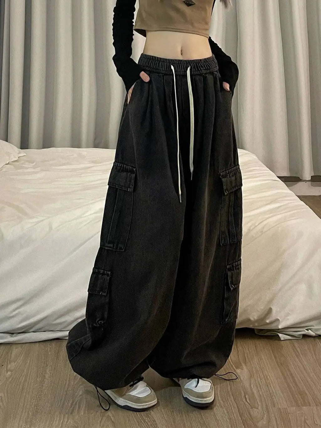 Trendy Wide Leg Slim Fit Ladies Jeans